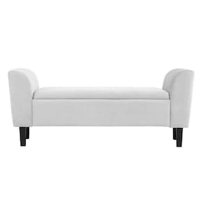 Recamier Bau França 1,40M Suede Branco - Clique Decor