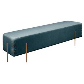 Recamier Banco Eros Luxo Bronze Castellar Móbile Linho Azul Linho Azul
