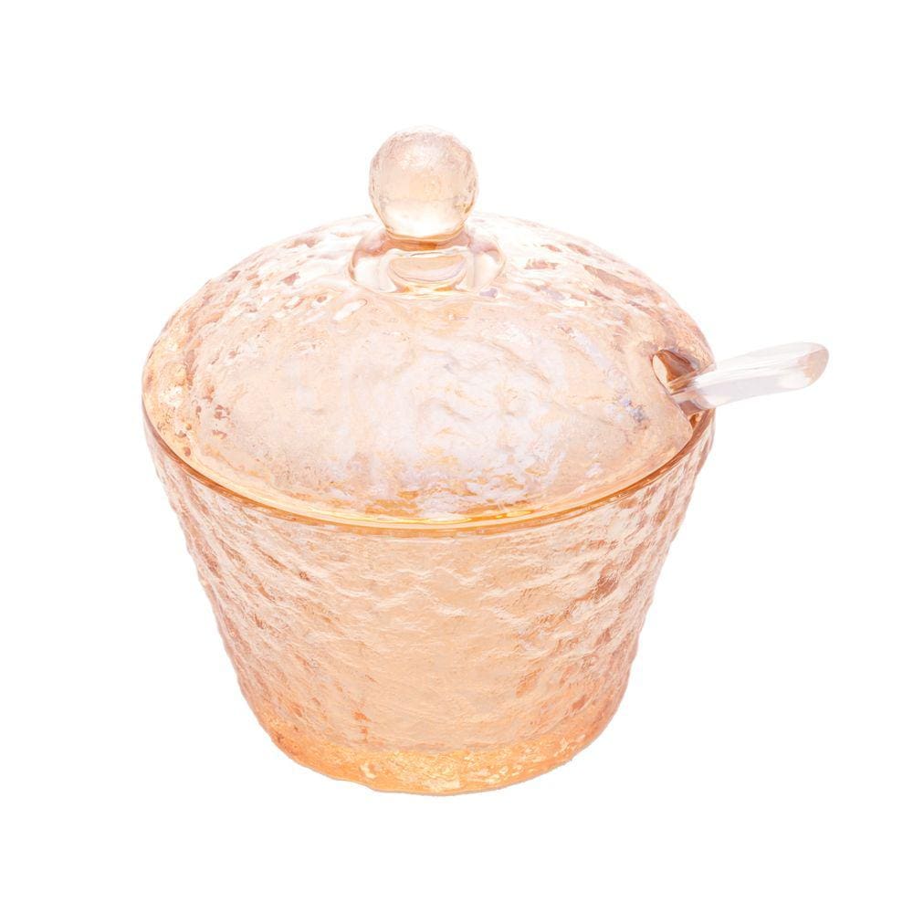 Açucareiro Cristal com Colher e Tampa Petra Âmbar - Lyor