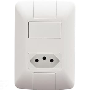 Conjunto 4x2 Com 1 Interruptor Simples 6 A 250 V E 1 Tomada 2p+t 20 A 250 V Aria Branco