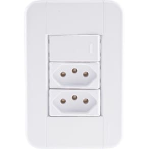 Conjunto 4x2 Com 1 Interruptor Simples 10 A 250 V E 2 Tomadas 2p+t 20 A 250 V Tablet Bran