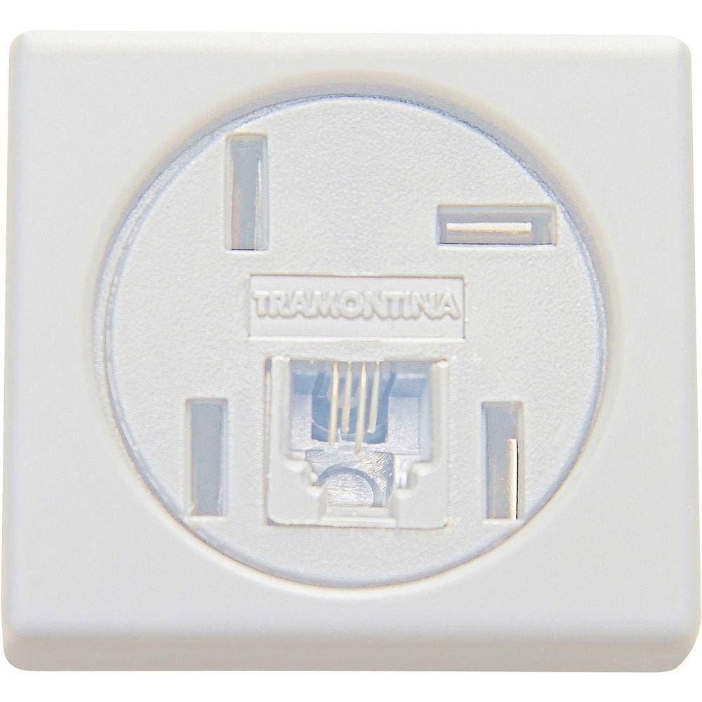 Módulo Tomada De Telefone 4 Pinos E Rj11 Tramontina Izyflat Modelo Americano Branco Tramontina