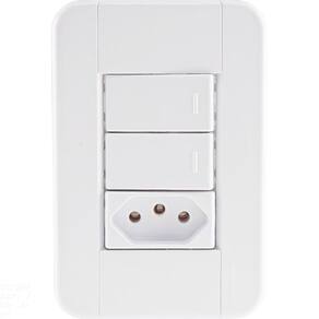 Conjunto 4x2 Com 2 Interruptores Simples 10 A 250 V E 1 Tomada 2p+t 20 A 250 V Tablet Bra