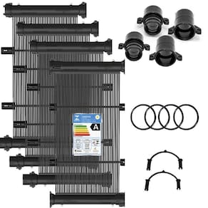 Conjunto 12 Placas E Terminações Para Aquecimento Solar De Piscinas Até 12m² Ou 18mil Litros