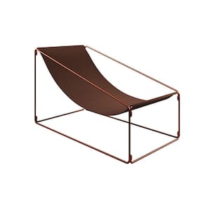 Espreguiçadeira Industrial Arpoador Suede Cobre E Marrom - Cor: Marrom