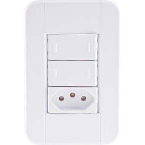 Conjunto 4x2 Com 2 Interruptores Paralelos 10 A 250 V E 1 Tomada 2p+t 10 A 250 V Tablet B