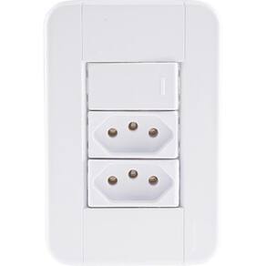 Conjunto 4x2 Com 1 Interruptor Simples 10 A 250 V E 2 Tomadas 2p+t 10 A 250 V Tablet Bran
