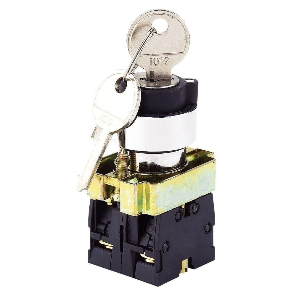 Botão Seletor Com Chave Tramontina Trp2-bg21 1na 2 Posições Com Base De Metal Tramontina