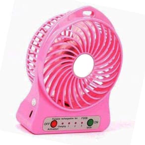 Mini Ventilador Pequeno Portatil A Pilha USB C/ BATERIA RECARREGAVEL - ROSA