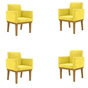 Kit 04 Poltronas Decorativa Reforçada Oferta - Balaqui Decor Cor:amarelo