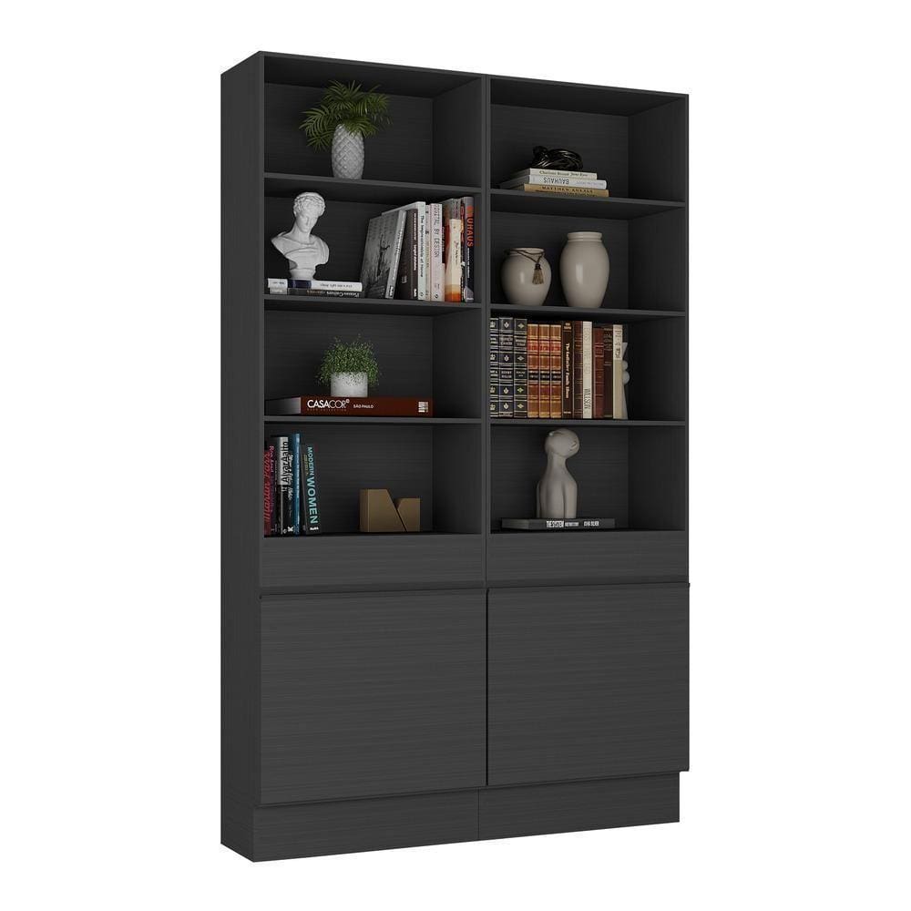 Armário/estante Escritório 2 Portas Multimóveis Mp7000 Preto Preto