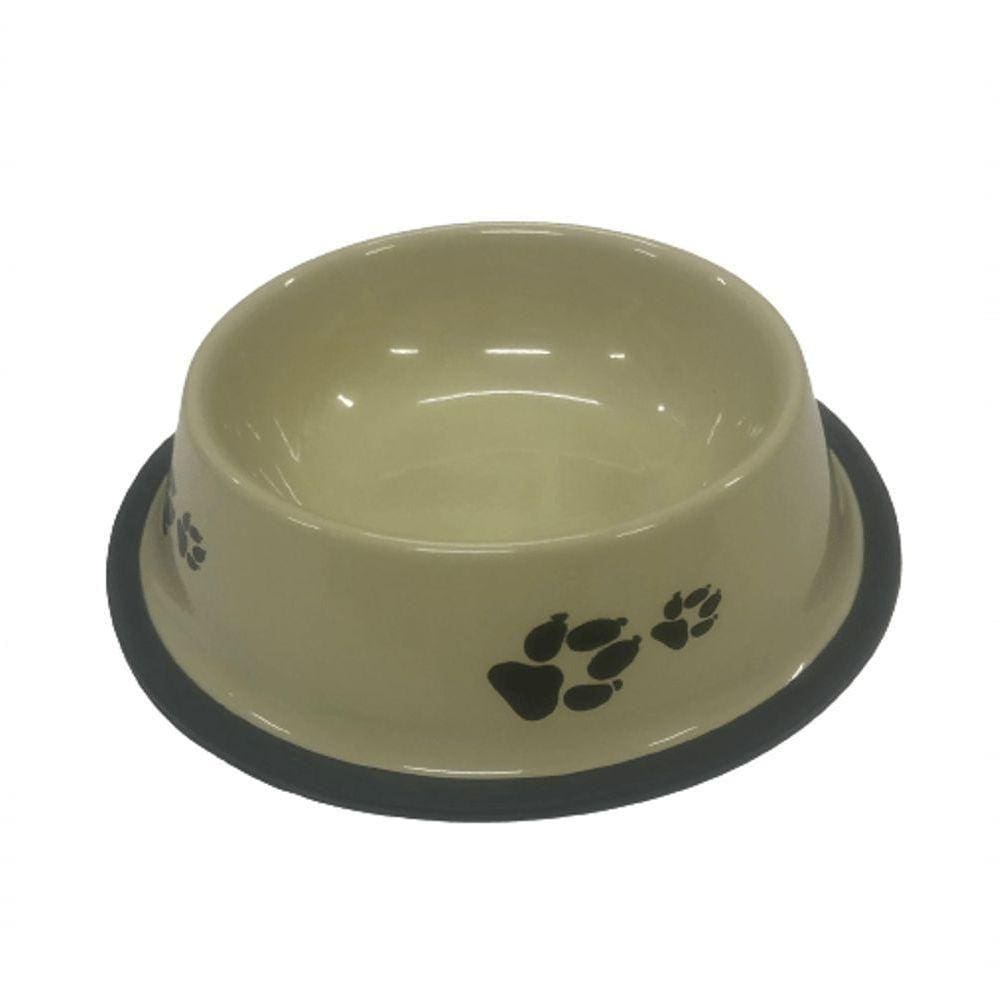 Comedouro E Bebedouro Estampado Aço Inoxidável Meu Pet Verde