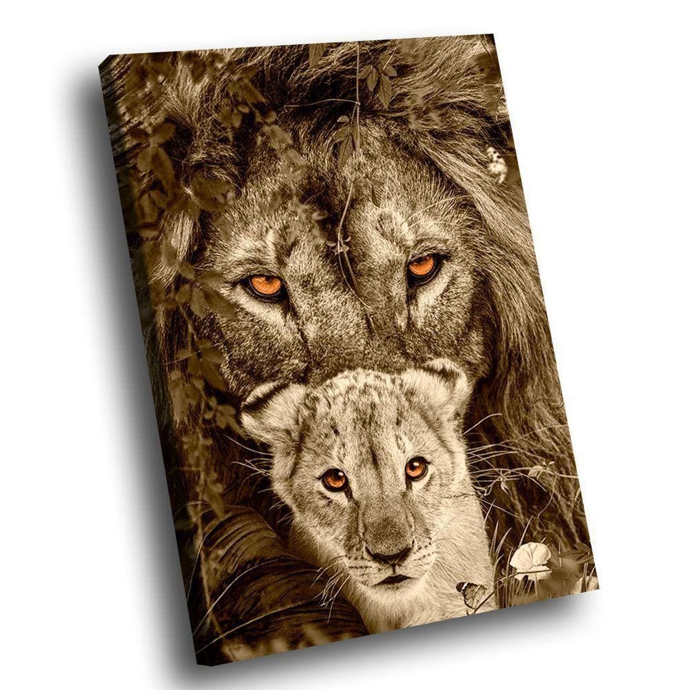 Quadro Leões Da Selva Br Artes Pequeno 60x40
