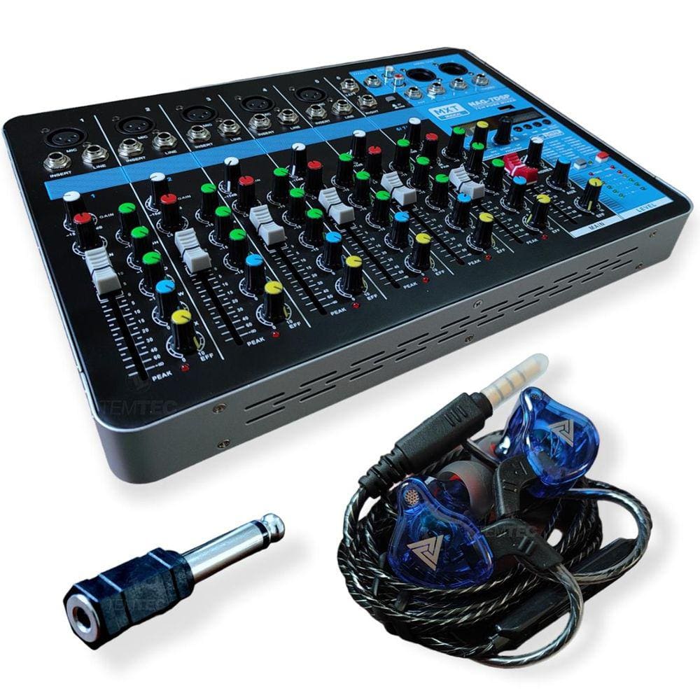 Console Mesa De Som Mixer 7 Canais Fone Retorno Profissional