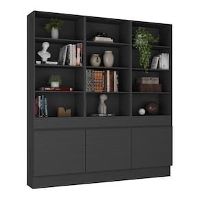 Armário/estante Escritório 3 Portas Multimóveis Mp7001 Preto Preto