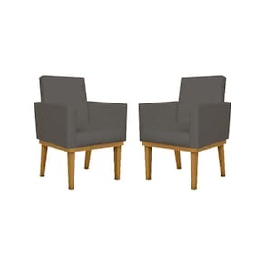 Kit 02 Poltronas Decorativa Reforçada Oferta Courino Balaqui Cor:courino Cinza