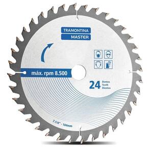Disco De Corte 7.1/4" 24 Dentes Tramontina Para Serra Circular Tramontina