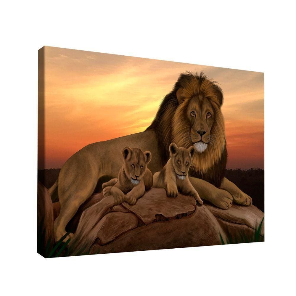 Quadro Leões Da áfrica Br Artes Médio 84x54