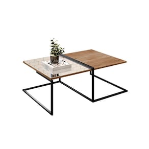 Mesa de Centro para Sala Madeira e Metal Estilo Industrial Aurora