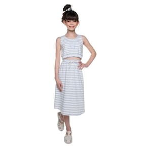 Conjunto listrado croped regata e saia Have Fun