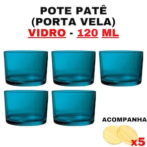 Kit Potes De Vidro Patê Ciano C/Tampa 120Ml