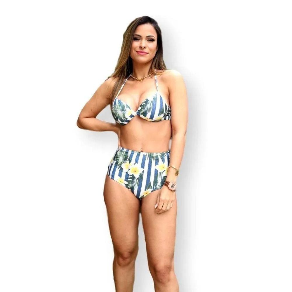 Biquini Cintura Alta HotPant Retrô com Bojo