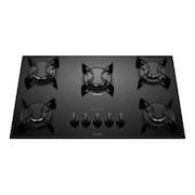 Cooktop 5 Bocas Preto com Mesa de Vidro Atlas U Top
