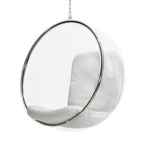 Poltrona Bubble Chair Acrilico Com Estofado Sintético Branco Cor Branco