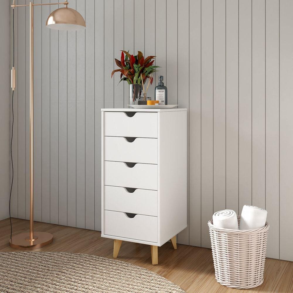 Cômoda 5 Gavetas 40cm Ipanema Branco