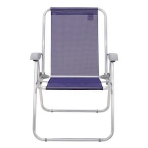 Cadeira De Praia Tramontina Creta Master Em Alumínio Com Assento Roxo Tramontina