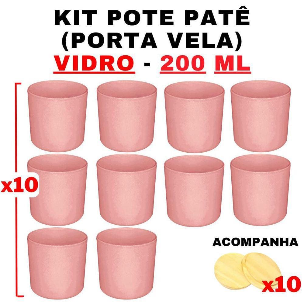 Kit Potes De Vidro Patê Rosa Jateado C/Tampa 120Ml