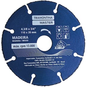 Disco De Corte Para Madeira 4.3/8`` Tramontina Para Serra Mármore Tramontina