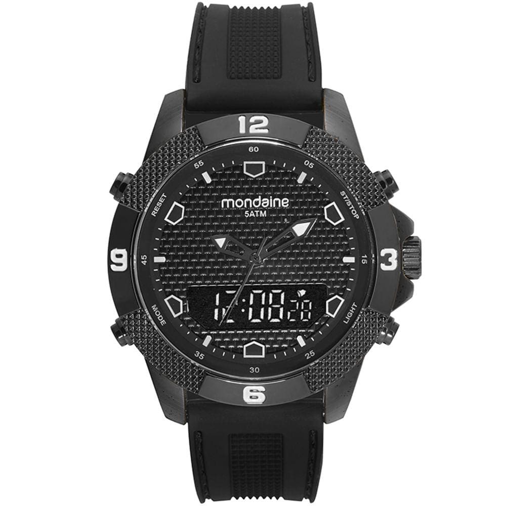 Relógio MONDAINE preto anadigi masculino 99649GPMVSI1