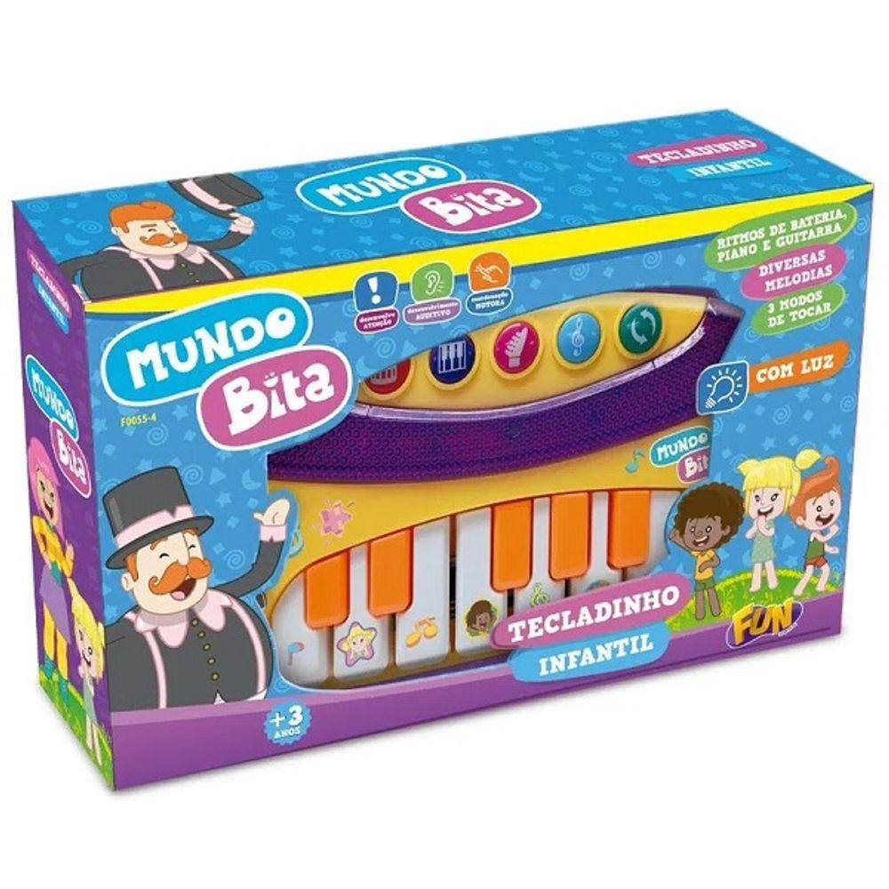 Pianinho Infantil Fun Musical E Percussão Mundo Bita