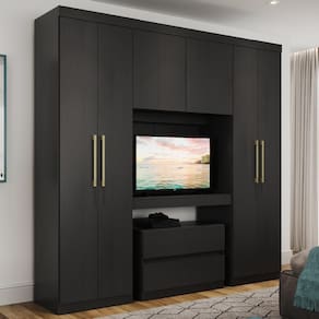 Guarda Roupa Solteiro 6 Portas 2 Gavetas Porto Carraro Preto