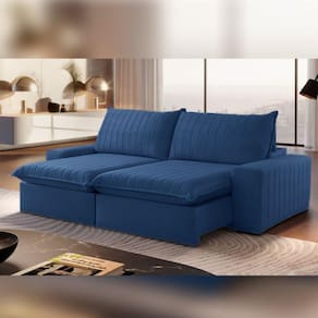 Sofá Retrátil e Reclinável 250cm Noah Azul