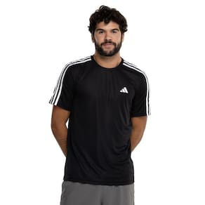 Camiseta Masculino adidas Manga Curta Essentials 3 Listras