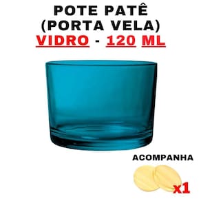 Kit Potes de Vidro Patê Ciano c/ Tampa 120ml