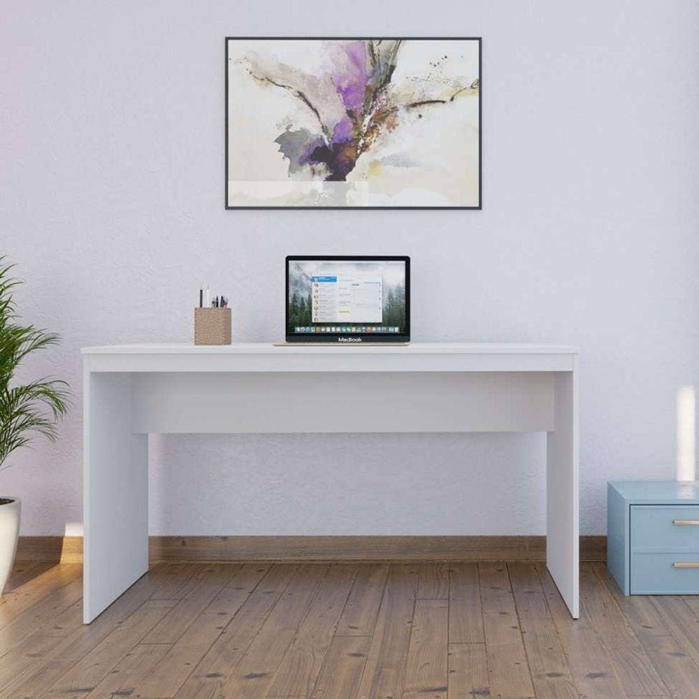 mesa de escritório e branca 135 cm