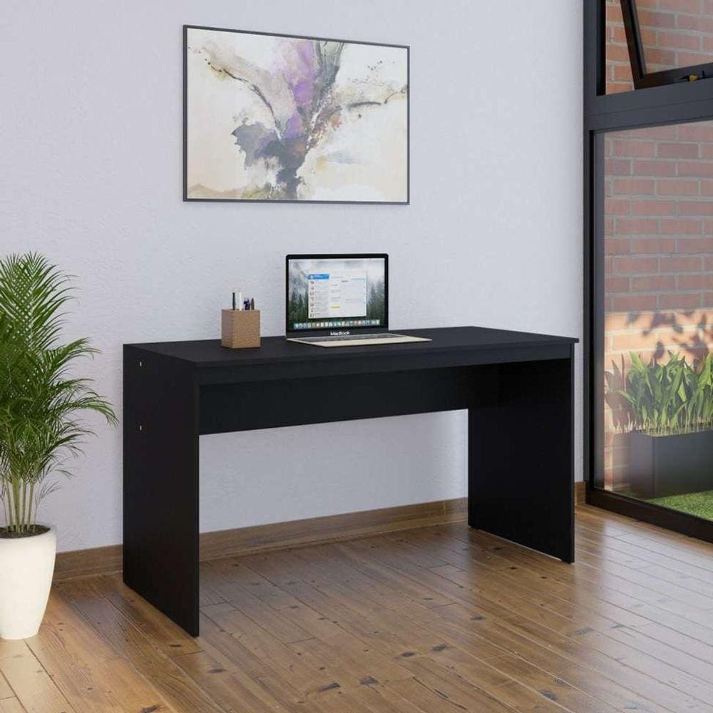 mesa de escritório e preta 135 cm