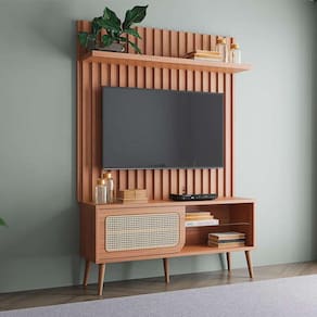 rack com painel para tv até 55 polegadas balu 1 pt freijó