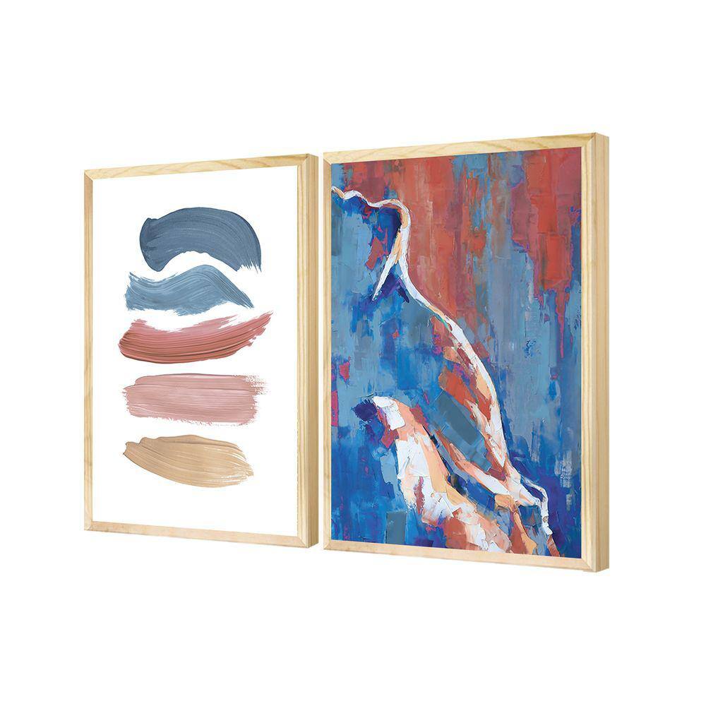 Dupla Quadros Decorativos Arte Colorido para Quarto
