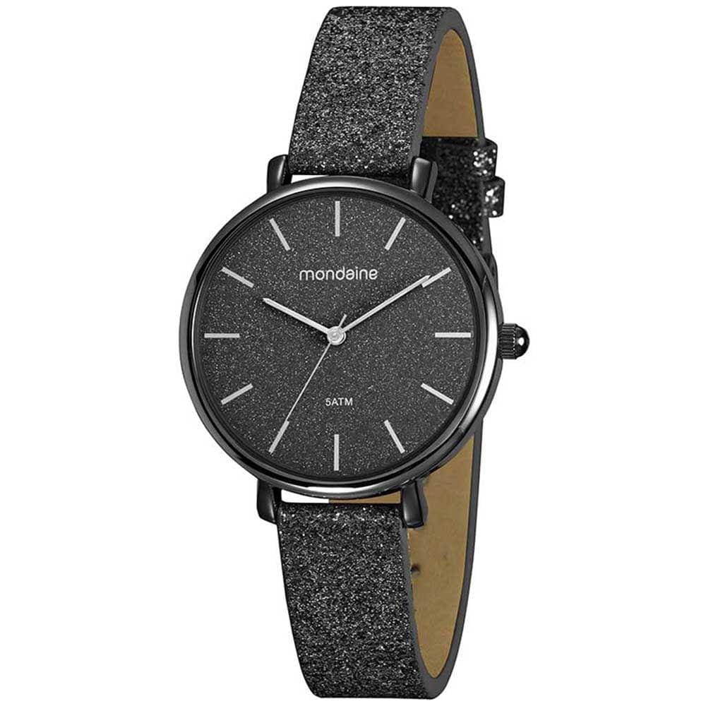 Relógio MONDAINE preto feminino analógico 32211LPMVPH3