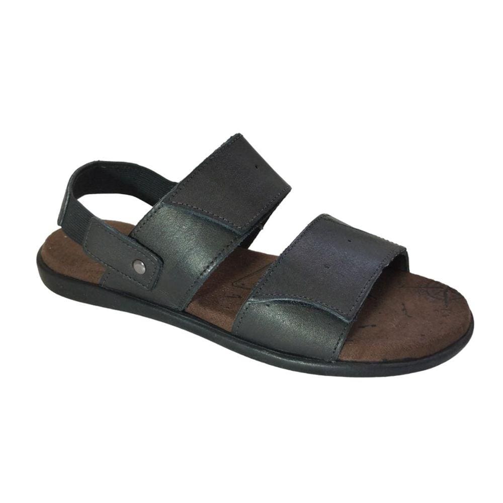 Sandália Masculina Casual de Couro Ajustável Calce Fácil 300