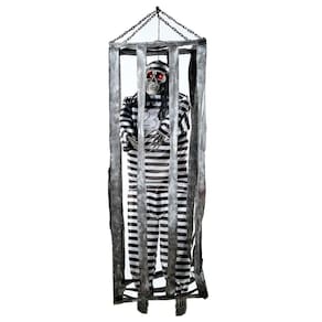 Boneco Caveira Escobar Decoração Halloween com Som e Luz
