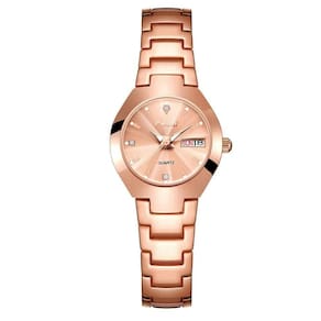 Relógio Feminino Poshi 930 à Prova D`água Ouro Rosa