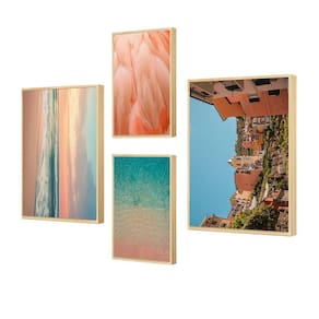 Kit 4 Quadros Paisagens Naturais Céu Praia Azul Para Quarto