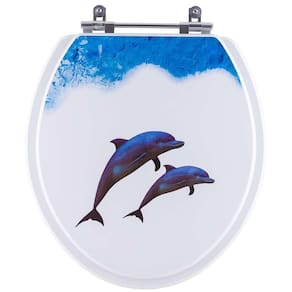 Tampa de Vaso Decorado Golfinhos Azalea para bacia Celite