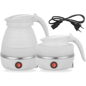 Jarra Chaleira Eletrica Silicone Dobravel 600 ML Portatil Viagem Passeio