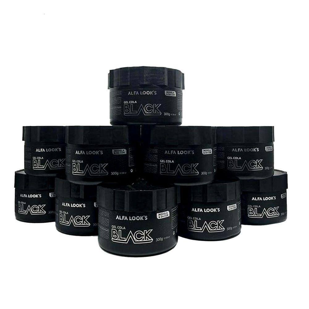 Kit 24X Gel Cola Black Escurecedor De Fios 300G Alfa Look`S